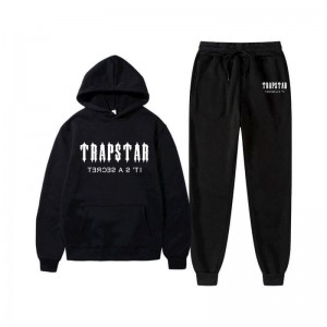 Black Men's Trapstar Chenille Decoded Hooded Tracksuit Australia | VL18-079