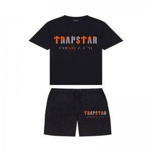 Black Men's Trapstar Chenille Decoded Set Shorts Australia | MW48-030