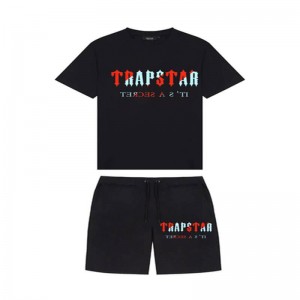 Black Men's Trapstar Chenille Decoded Set Shorts Australia | HH86-642