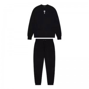 Black Men's Trapstar Crewneck Irongate T Sweatshirt Tracksuit Australia | MS35-222