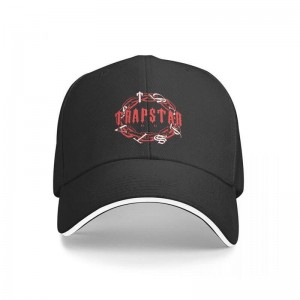 Black Men's Trapstar Fitted Cap Hats Australia | PN30-724