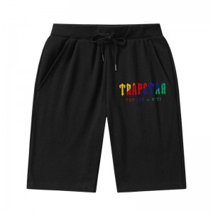 Black Men's Trapstar Irongate Arch Chenille Shorts Australia | OI78-774