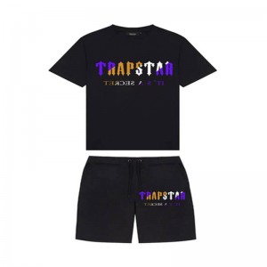 Black Men's Trapstar Irongate Arch Chenille Set Shorts Australia | KT08-459