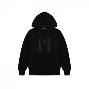 Black Men's Trapstar Irongate T Trap Fleece Hoodie Australia | PQ64-211