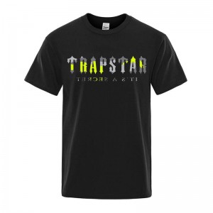 Black Men's Trapstar Its a Secret Dave T Shirts Australia | SM60-343