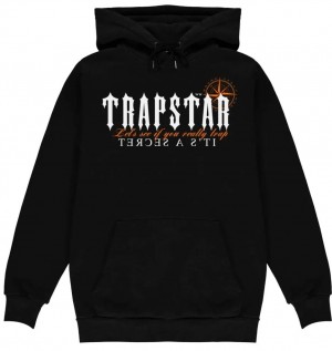 Black Men's Trapstar It's a Secret Funny Hoodie Australia | EQ03-348