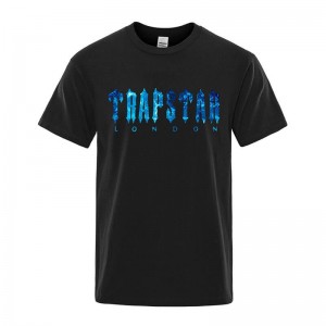 Black Men's Trapstar London Chenille Tee T Shirts Australia | QL61-719