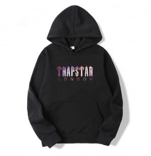 Black Men's Trapstar London Galaxy Hoodie Australia | MB75-351