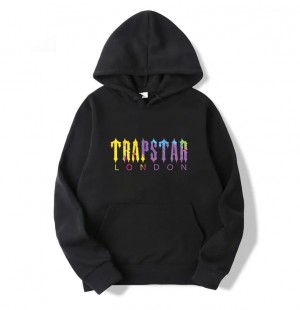 Black Men's Trapstar London Print Hoodie Australia | BQ46-833