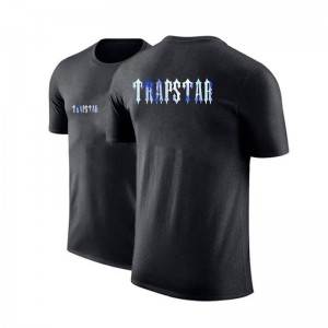 Black Men's Trapstar Shorts Sleeve Round-Neck T Shirts Australia | TA10-046