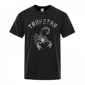 Black Men's Trapstar Spider Printed Graphic Tee T Shirts Australia | AW06-657