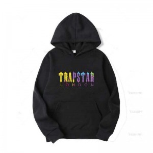 Black Men's Trapstar Streetwear London Galaxy Hoodie Australia | TN56-864