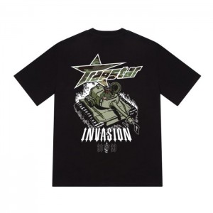 Black Men's Trapstar Trap Invasion Tee T Shirts Australia | EX68-853