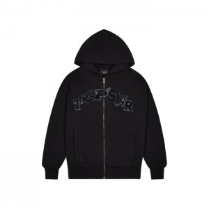 Black Men's Trapstar Wildcard Chenille Zip Hoodie Australia | LO61-995