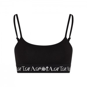 Black / White Women's Trapstar Script Bra Top Australia | YJ88-175