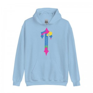 Blue Men's Trapstar Colorful Logo Rainbow Hoodie Australia | KD75-770