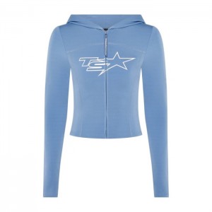 Blue Women's Trapstar TS-Star Zip Top Australia | PJ55-128