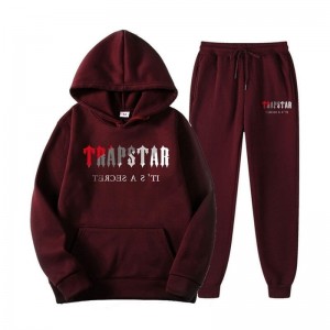 Burgundy Red Men's Trapstar It's A Secret Set Win Tracksuit Australia | DJ40-788