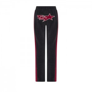 Burgundy Women's Trapstar TS-Star Velour Track Bottoms Pants Australia | XL25-153