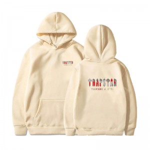 Cream Men's Trapstar Wild West Its a Secret Hoodie Australia | RC46-910