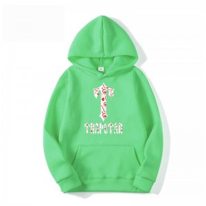 Green Men's Trapstar Anime T-Flowers Pattern Hoodie Australia | RC82-865