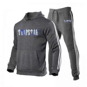 Grey Men's Trapstar Fleece Causal Sport Tracksuit Australia | CH00-727