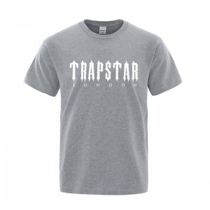 Grey Men's Trapstar London Letter Printed T Shirts Australia | ID47-515