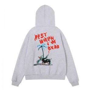 Grey Men's Trapstar Rest When I’m Dead Hoodie Australia | BR81-273