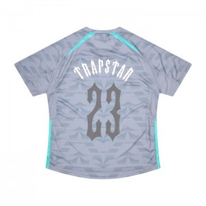 Grey / Blue Men's Trapstar Irongate Football Jersey T Shirts Australia | BA13-559