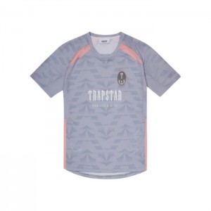 Grey / Pink Men's Trapstar Irongate Football Jersey T Shirts Australia | TL31-745