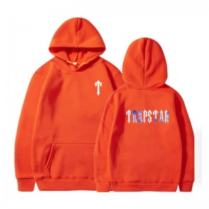 Orange Men's Trapstar T Pattern Hoodie Australia | JV67-817