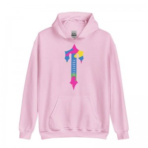 Pink Men's Trapstar Colorful Logo Rainbow Hoodie Australia | ZJ45-598