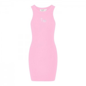 Pink Women's Trapstar Script Racer Dress Australia | SH94-655