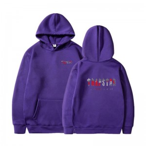 Purple Men's Trapstar Wild West Its a Secret Hoodie Australia | CE11-482