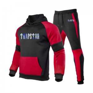 Red Men's Trapstar Fleece Causal Sport Tracksuit Australia | KN25-829