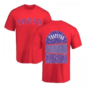 Red Men's Trapstar Football Top T Shirts Australia | LT51-195