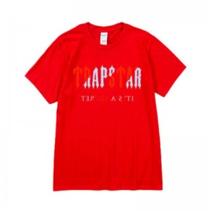 Red Men's Trapstar It's a Secret Short Sleeve T Shirts Australia | HH38-739