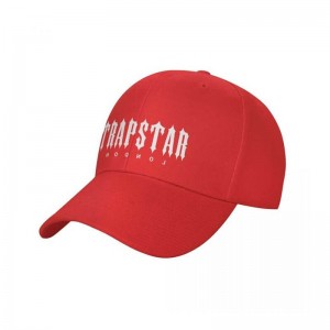 Red Men's Trapstar London Baseball Caps Hats Australia | MG45-030