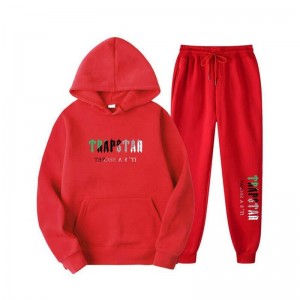 Red Men's Trapstar Printed Autumn Winter Warm Sportswear Tracksuit Australia | UK63-638