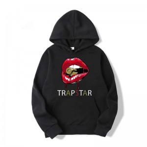 Red Men's Trapstar Red Lips Hoodie Australia | EW91-398