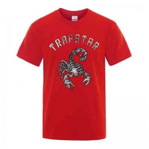 Red Men's Trapstar Spider Printed Graphic Tee T Shirts Australia | PD15-515