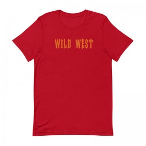 Red Men's Trapstar Wild West T Shirts Australia | JX42-570