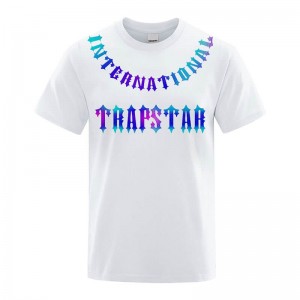 White Men's Trapstar 3D Printed Tiger T Shirts Australia | RG28-474