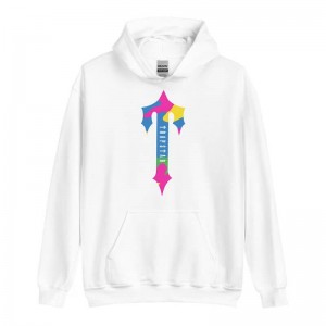 White Men's Trapstar Colorful Logo Rainbow Hoodie Australia | JF95-226