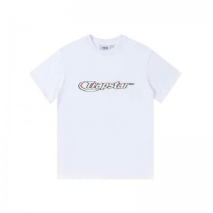 White Men's Trapstar Ghost Letter Logo Print T Shirts Australia | RP43-840