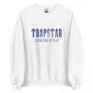 White Men's Trapstar It’s A Secret Funny Shining Galaxy Sweatshirts Australia | FO84-606