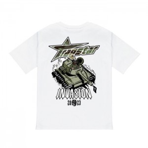 White Men's Trapstar Trap Invasion Tee T Shirts Australia | IQ14-193