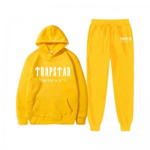 Yellow Men's Trapstar Chenille Decoded Hooded Tracksuit Australia | XQ77-454