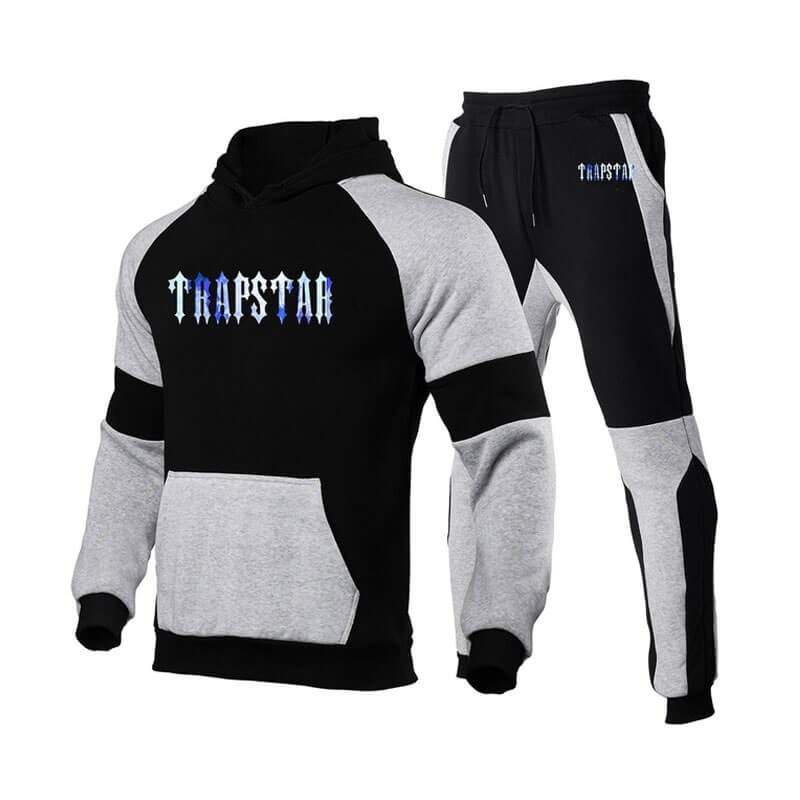 Black Men\'s Trapstar Fleece Causal Sport Tracksuit Australia | UL12-263