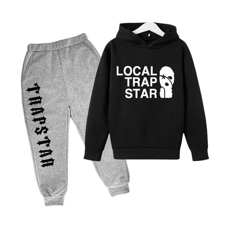 Black Men\'s Trapstar Funny Face Smile Tracksuit Australia | YF04-944